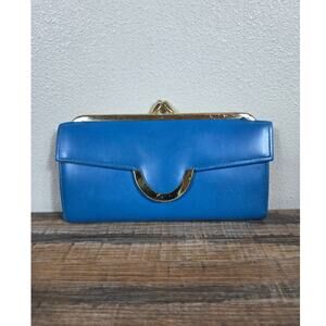 McDuff Vintage Blue with Gold Hardware Wallet